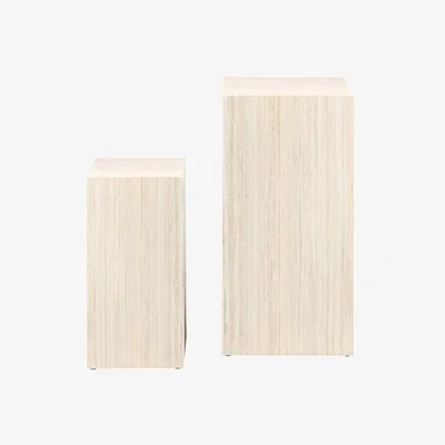 Cult Furniture £30  Off  Dice Set of 2 Display Plinths, Natural Stone Effect