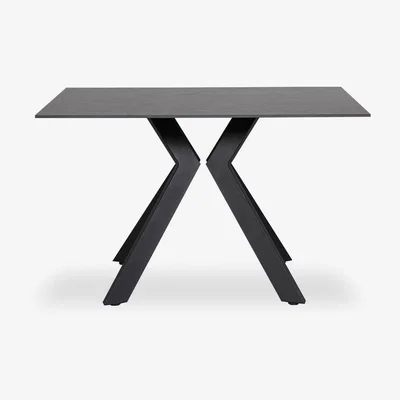 Cult Furniture Lansbury 6 Seat Rectangle Dining Table, Black Ceramic