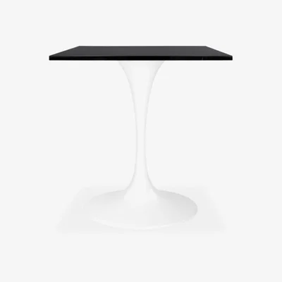 Cult Furniture Fulham Square Dining Table, Black Marble & White Size: 70cm