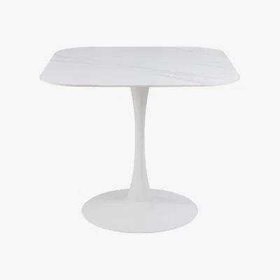Cult Furniture £30  Off  Malta 4 Seat Square Dining Table, White Ceramic