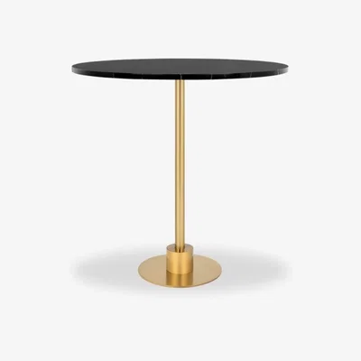 Cult Furniture Harrow Bar Table, Black Marble & Brass Size: 80cm