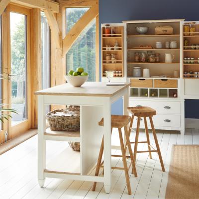 Dunelm Churchgate Kitchen Island & Loxwood Bar Stools Multi Coloured