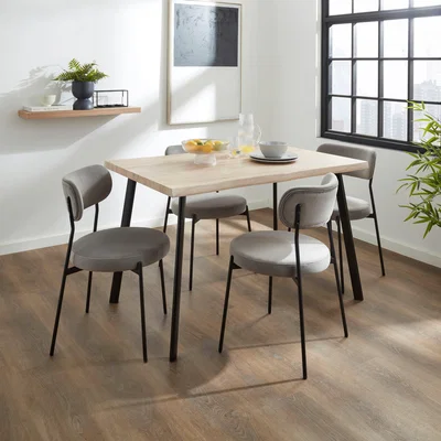 Dunelm Tiarna Wave Edge Dining Table Light Wood
