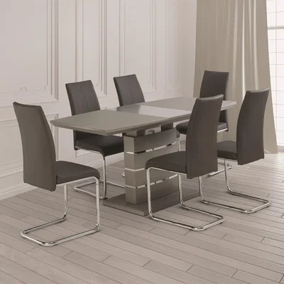 Dunelm Argenta 6 Seater Rectangular Extendable Dining Table, Grey Grey