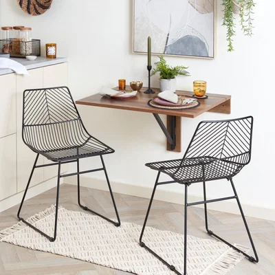 Dunelm Carlton 2 Seater Wall Mounted Foldable Rectangular Dining Table Pine