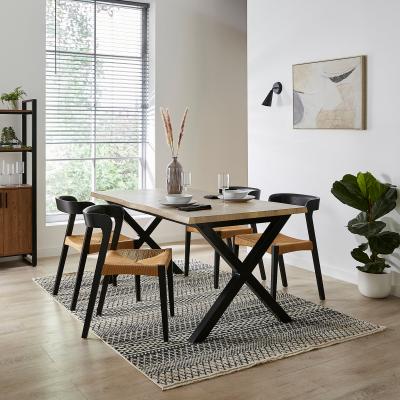 Dunelm Ezra 4-6 Seater Rectangular Extendable Dining Table, 160-200cm Light Wood