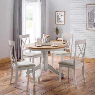 Dunelm Davenport Round Pedestal Dining Table Grey Grey