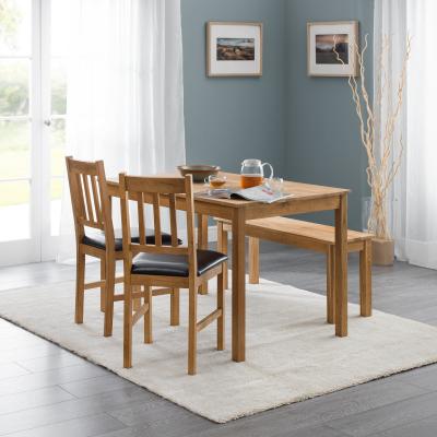 Dunelm Coxmoor 4 Seater Rectangular Dining Table, Off White Solid Oak Natural