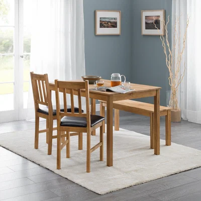 Dunelm Coxmoor 4 Seater Rectangular Dining Table, Off White Solid Oak Natural