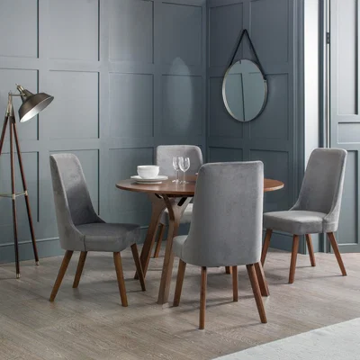 Dunelm Huxley 4 Seater Round Dining Table, Walnut Walnut