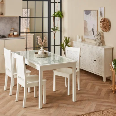 Dunelm Samira Rectangular Dining Table White