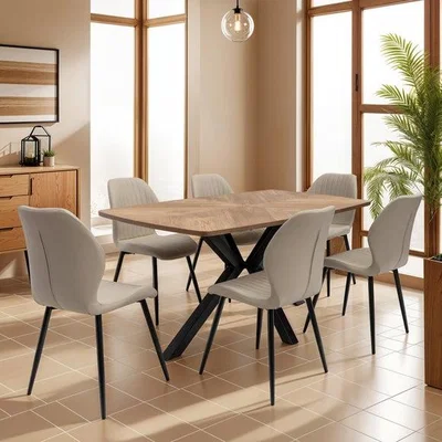 Dunelm Hampton Rectangular 6 Seater Dining Table