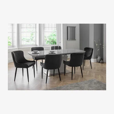 Dunelm Como High Gloss Extendable Dining Table Grey Grey