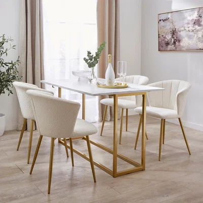 Dunelm Kendall Console Dining Table, 40cm to 120cm Marble Effect White