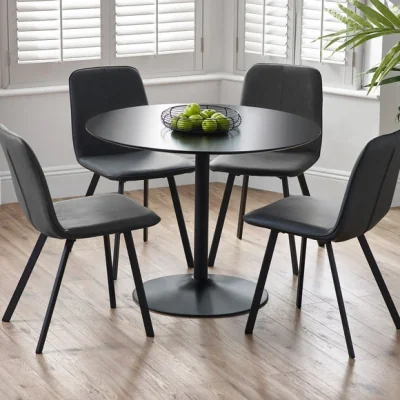 Dunelm Return - Nero 4 Seater Round Dining Table, 100cm