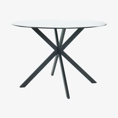 Dunelm Lumia Black Round Dining Table Black