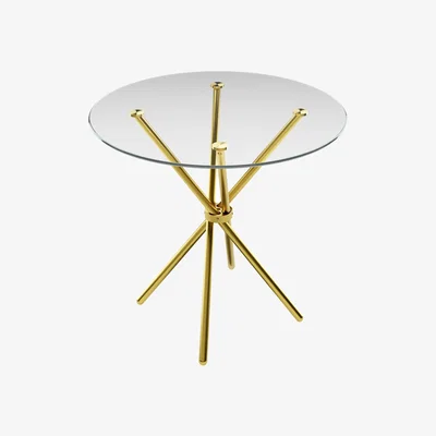 Dunelm Casa Glass Top Dining Table Gold