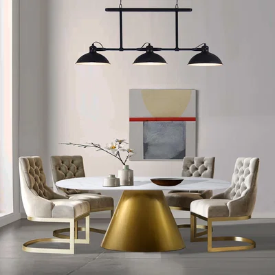 Dunelm Indus Valley Orbit 6 Seater Oval Dining Table Gold