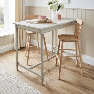 Dunelm Ariella 4 Seater Rectangular Bar Table, Hand Painted Warm Stone Grey
