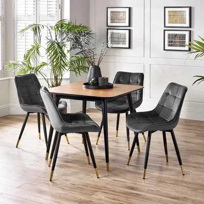 Dunelm Findlay Square Dining Table Walnut Brown
