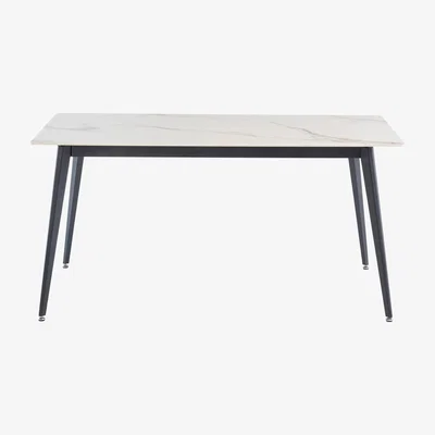 Dunelm Ivy 6 Seater Dining Table, Sintered Stone Grey/Black