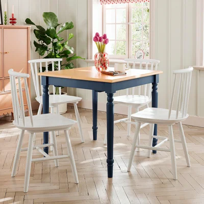 Dunelm Harvey 2 Seater Square Extendable Dining Table Blue
