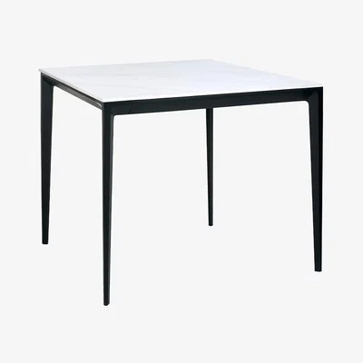 Dunelm Miami 4 Seater Square Dining Table, Stone White