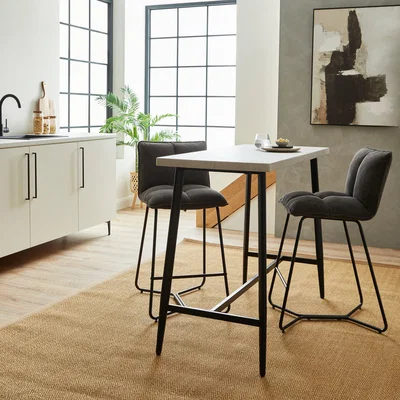 Dunelm Zuri Concrete Effect Bar Table Grey