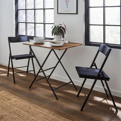 Dunelm Freddie Folding 2 Seater Square Table Oak
