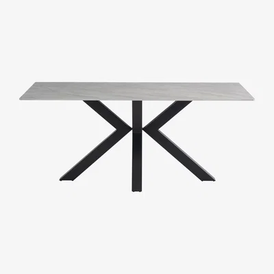Dunelm Cora 6 Seater Dining Table, Sintered Stone Grey