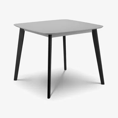 Dunelm Casa 4 Seater Square Dining Table, Grey and Black Grey