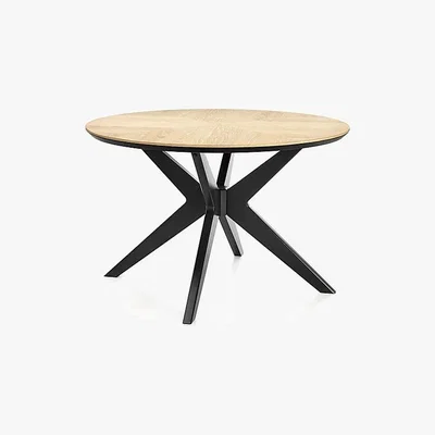 Dunelm Brunel Circular Dining Table Brown and Grey