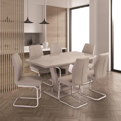 Dunelm Venice 6 Seater Dining Table, Glass Brown