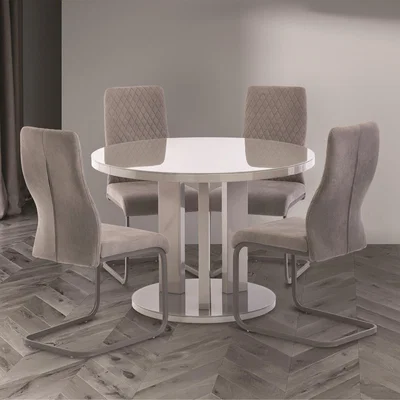 Dunelm Ellie 4 Seater Round Dining Table Grey