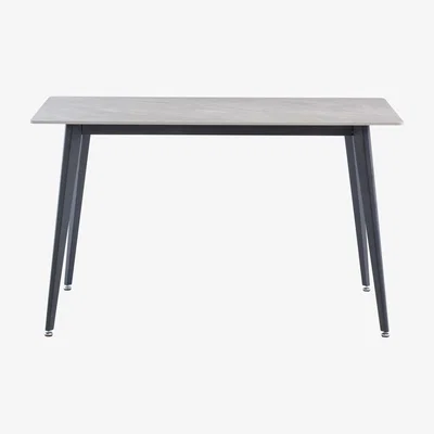 Dunelm Ivy 4 Seater Dining Table, Sintered Stone Grey/Black