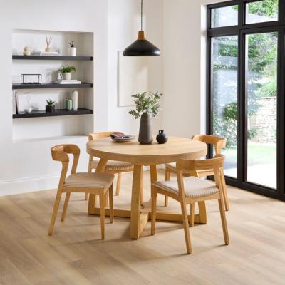 Dunelm Judah Extendable 4 to 6 Seater Round to Oval Dining Table