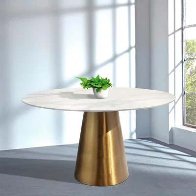 Dunelm Indus Valley Orbit 4 Seater Dining Table Gold
