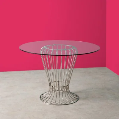 Dunelm Yinka Ilori Trumpet Round Glass Top Metal Dining Table
