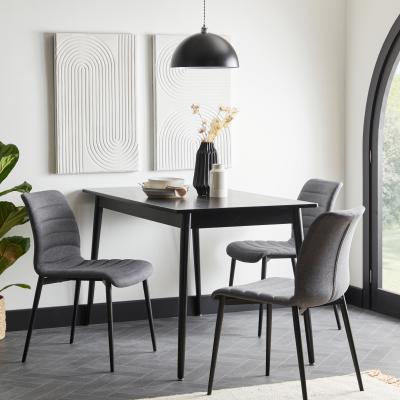 Dunelm Leo Rectangular Dining Table Black