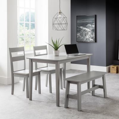 Dunelm Kobe Compact Rectangular Dining Table Grey Grey