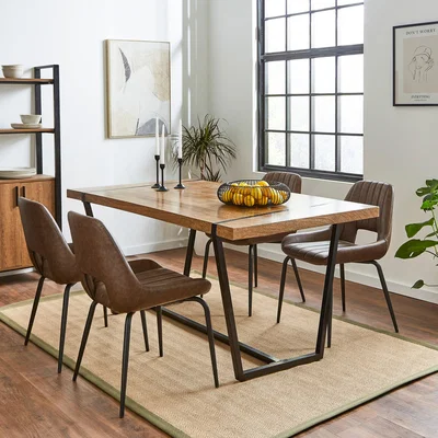 Dunelm Rayner 6 Seater Rectangular Dining Table, Mango Wood Brown