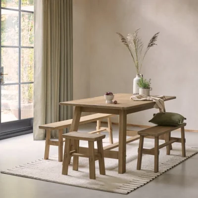 Dunelm Enola 6-8 Seater Rectangular Extending Dining Table, Rustic Oak