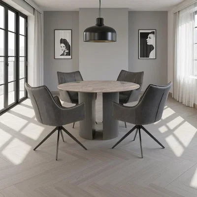 Dunelm Bossini Round 4 Seater Dining Table