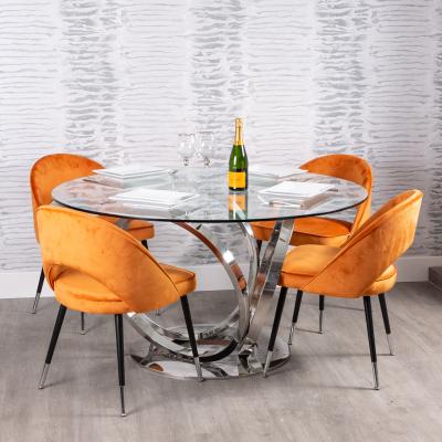 Dunelm Eloise Round 4 Seater Dining Table Glass Clear