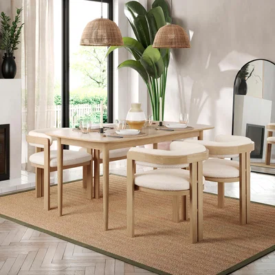 Dunelm Karla 8 Seater Rectangular Extendable Dining Table Light Oak
