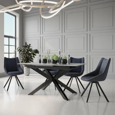 Dunelm Indus Valley Apollo 6 Seater Extending Dining Table Grey