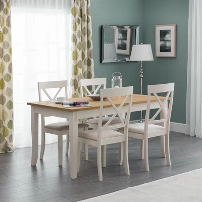 Dunelm Davenport 6 Seater Rectangular Dining Table, Grey White