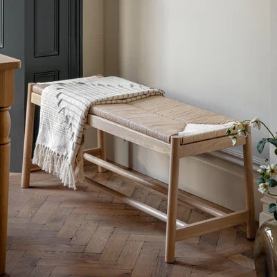 Dunelm Elda Rope 2 Seater Dining Bench, Natural Brown
