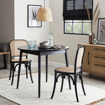 Dunelm Leo Dining Table with Tulle Chairs Black