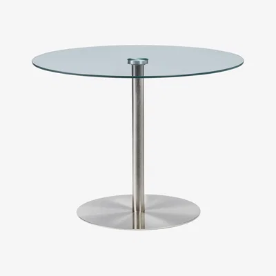 Dunelm Milan Round Glass Table Silver